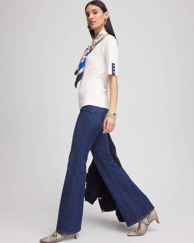 Pima Colorblock Bateau-Neck Tee - image 2